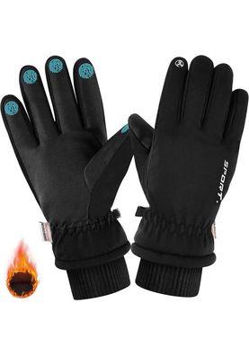 KUOGAS Wasserdichte Thermo Handschuhe Unisex Winter Touchscreen Schwarz Warm