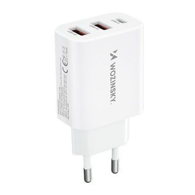 Wozinsky 30W USB-C/2x USB-A Netzladegerät - Weiß, Telefonzubehör, Schnelles Aufl
