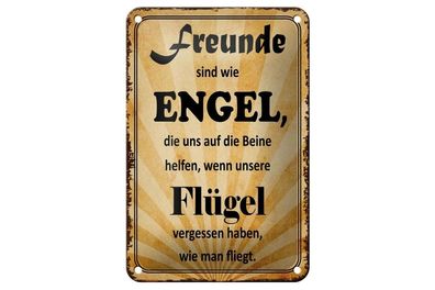 Blechschild Freunde sind wie Engel die uns helfen, 3 vers. Größen, Spruch