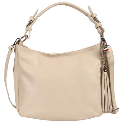 Florence Echtleder Hobo Bag Damen beige OTF134I