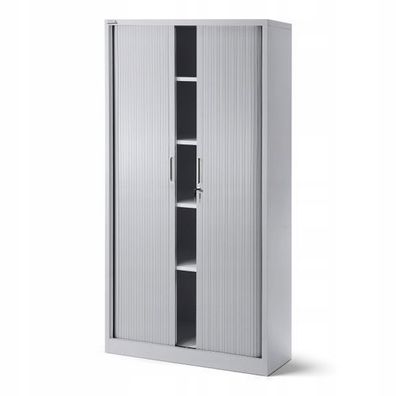 Rollladenschrank Jalousieschrank Aktenschrank Büroschrank 185x90x45 cm grau