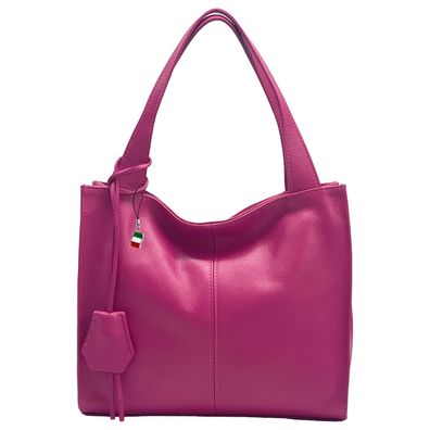 Florence Leder Tasche Damen Schultertasche Shopper fuchsia rosa OTF155P