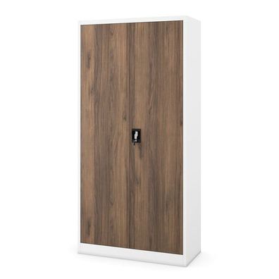 Büroaktenschrank, weiß/Nussbaum: Eco Design JAN, 900 x 1850 x 400 mm