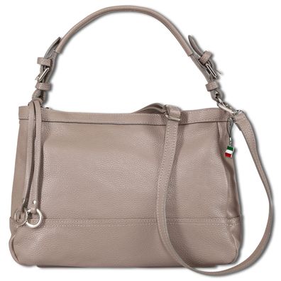 Florence Leder Tasche Damen Schultertasche grau 38x14x26cm inklusive OTF176K5