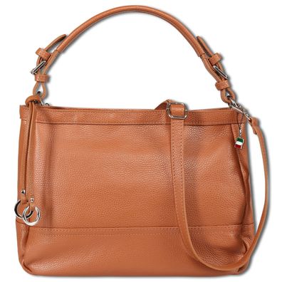 Florence Leder Tasche Damen Schultertasche hellbraun 38x14x26cm OTF176N2