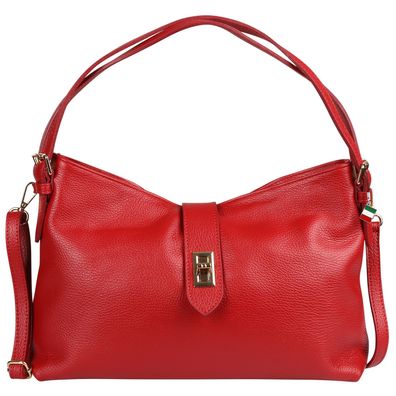 Florence Leder Tasche Damen Schultertasche dunkelrot 37x10x25cm OTF185R6