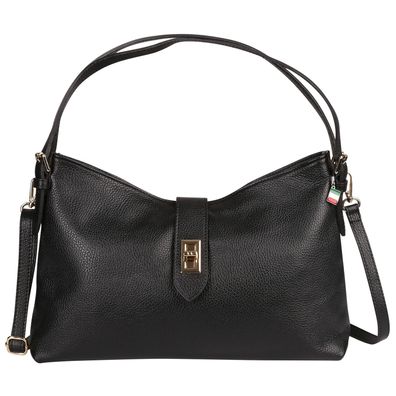 Florence Leder Tasche Damen Schultertasche schwarz 37x10x25cm inklusive OTF185S1