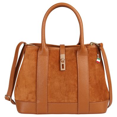 Florence Leder Tasche Damen Schultertasche tan hellbraun 36x145x23cm OTF186C5