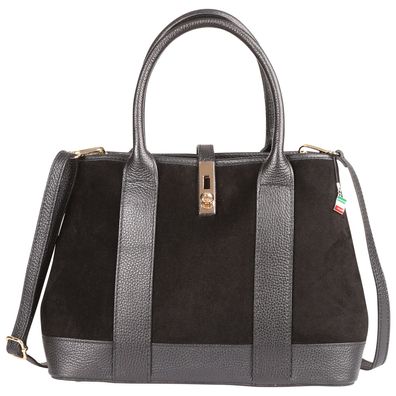 Florence Leder Tasche Damen Schultertasche schwarz 36x145x23cm OTF186S1