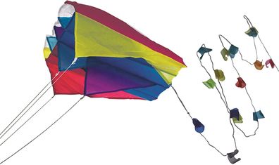 Paul Günther 1189 - Mini Parafoil blau, farbenprächtiger Drachen für die Hosentasche,
