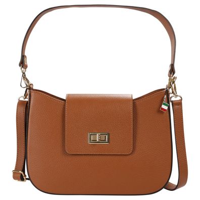 Florence Leder Tasche Damen Schultertasche braun cognac 28x8x20cm OTF189C5