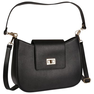 Florence Leder Tasche Damen Schultertasche schwarz 28x8x20cm inklusive OTF189S1