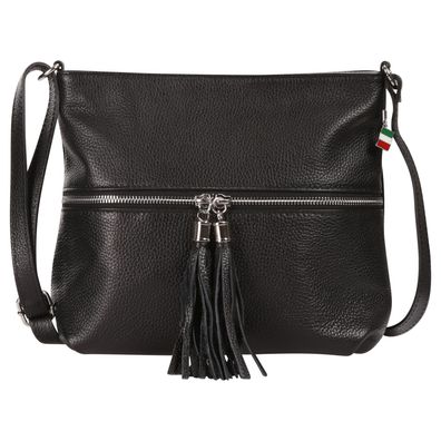 Florence Leder Tasche Damen Umhängetasche schwarz 30x10x23cm inklusive OTF195S1