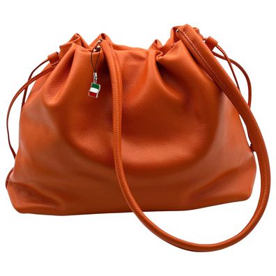 Florence Leder Tasche Damen Schultertasche Beuteltasche orange 42 OTF197O3