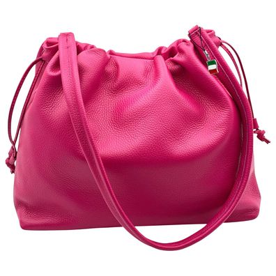 Florence Leder Tasche Damen Schultertasche Beuteltasche fuchsia pink 42 OTF197P3