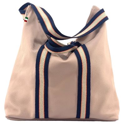 Florence Leder Canvas Rucksack Tasche Damen Cityrucksack rosa 43x13x39cm OTF609A