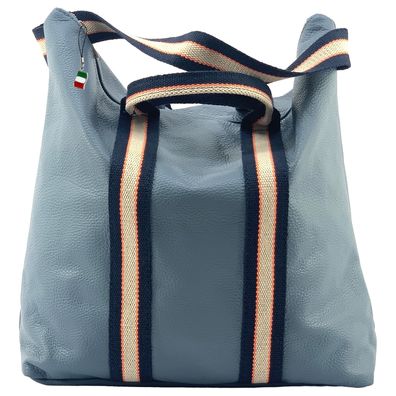 Florence Leder Canvas Rucksack Tasche Damen Cityrucksack hellblau OTF609H