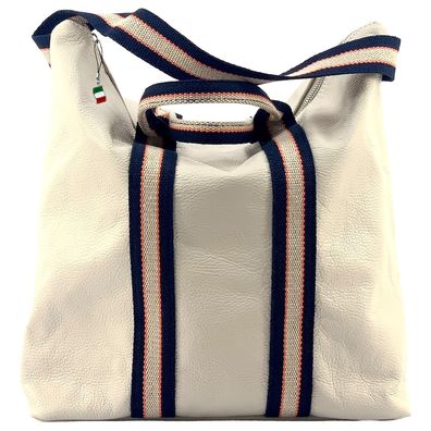 Florence Leder Canvas Rucksack Tasche Damen Cityrucksack beige OTF609I