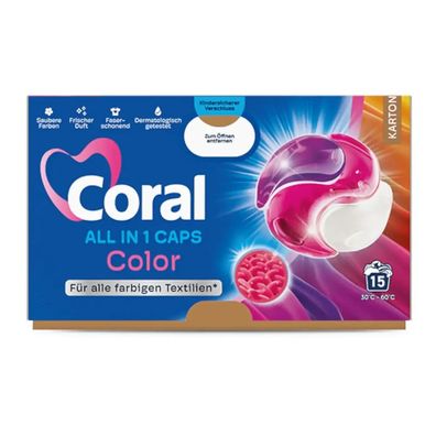 CORAL Waschmittel Color All in1 Caps 15WL