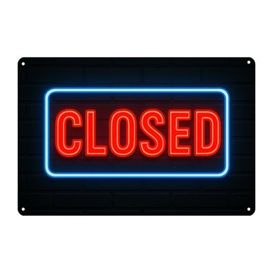 Blechschild 20x30cm Closed Sign – Hinweisschild Bar Schild AstraDesign