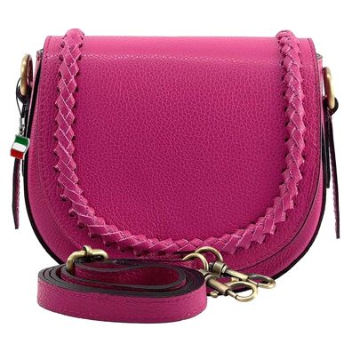 Florence Leder Tasche Damen Schultertasche Umhängetasche fuchsia pink OTF806P