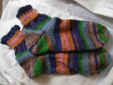 1Paar Socken handgestrickt aus Rellana Flotte Socke 6fach Gr 32-33