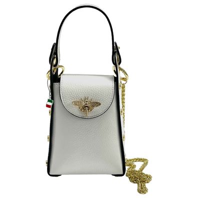 Florence Leder Tasche Damen Umhängetasche weiß 13x6x18cm inklusive OTF813W