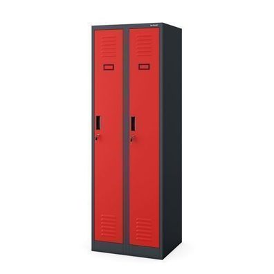 Zweifach-Personalschrank in Anthrazit und Rot: KACPER II, 600 x 1800 x 500 mm