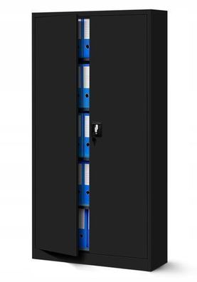 Büroschrank Aktenschrank Lagerschrank Mehrzweckschrank 185x90x40 cm Schwarz