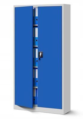 Aktenschrank Büroschrank Metallschrank Werkzeugschrank 195x90x40 cm grau/blau