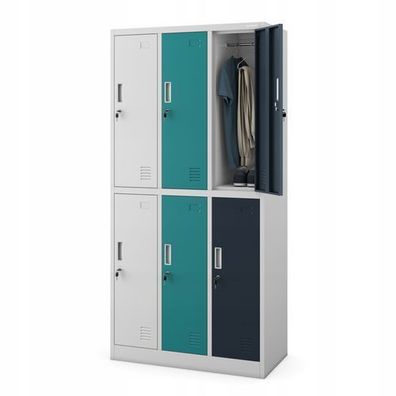 Schließfachschrank Umkleideschrank Metallspind Garderobenschrank 185x90x45 Mehrfarbig