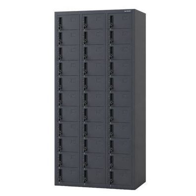 Antrazitfarbener Schließfachschrank für Mitarbeiter: OLIVER, 900 x 1850 x 450 mm