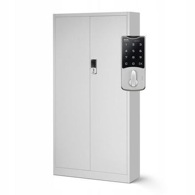 Aktenschrank Metallschrank mit Zahlenschloss Büroschrank 185x90x40 cm Grau