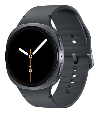 Samsung Galaxy Watch8 - 44 mm - Carbon-Schwarz - intelligente Uhr mit Sportband - Gum