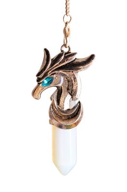 Drachen Pendel Opalglas 65 mm Drachenpendel Kristallpendel Edelsteinpendel