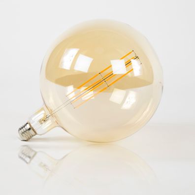Leuchtmittel Led - 20 x 20 x 28 cm - Amberfarbenes Glas / Smoke grey Glas