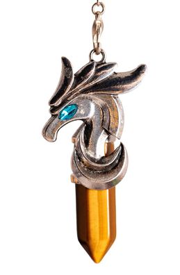 Drachen Pendel Tigerauge 65 mm Drachenpendel Kristallpendel Edelsteinpendel