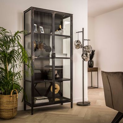 Wandschrank Gunmetal - 90 x 40 x 190 cm