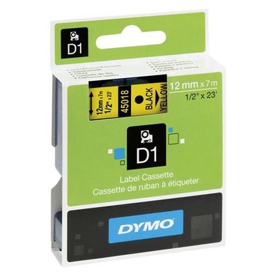 Dymo D1-Schriftband 12mm x 7m schwarz auf gelb