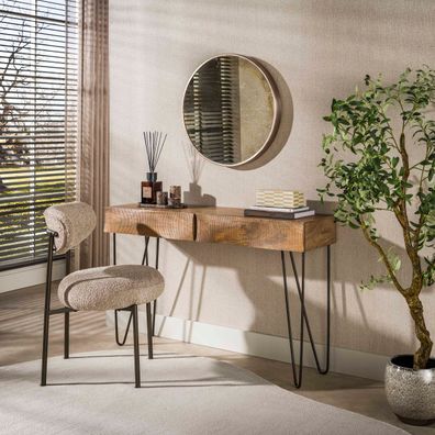 Schminktisch - Massiv Mango Sand - 120 x 35 x 76 cm