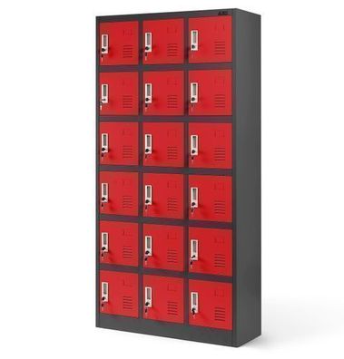 Schließfachschrank anthrazit-rot | 185x90x40 Umkleideschrank