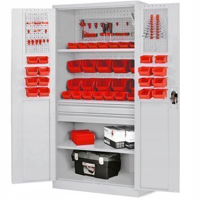 Werkzeugschrank Werkstattschrank mit Schubladen 185 x 92 x 50 cm Grau