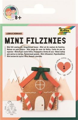 folia 52914 Mini Filzinies Lebkuchenhaus Filznähset