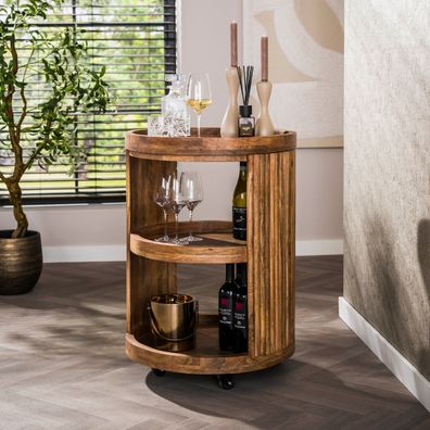 Serviertisch - Massiv Mango Sand - 55 x 55 x 79 cm