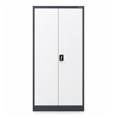 Metallschrank mit Stauraum, anthrazit-weiß: TOMASZ, 900 x 1850 x 450 mm