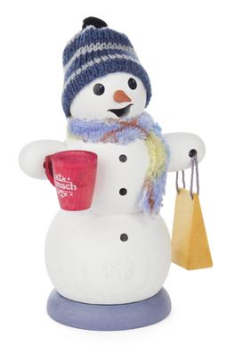 Räuchermann Schneemann mit Glühweintasse NEU 13,5cm Wintermann Glühwein Händler