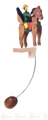Spielzeug Wackelreiter groß H=ca 29 cm NEU Erzgebirge Wackelkopf Wackelpuppe
