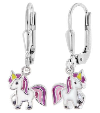 trendor Schmuck Kinder-Ohrringe Silber 925 Einhorn Ohrhänger 68349