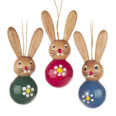 Strauchbehang Hasen (3) farbig sortiert NEU 5,5 cm Feldhasen Osterhase Buschhang