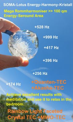 Energy Light Cristal Soma Lotus Blume + 30 Hz Frequenzen Prana Raumharmonie bis 50qm